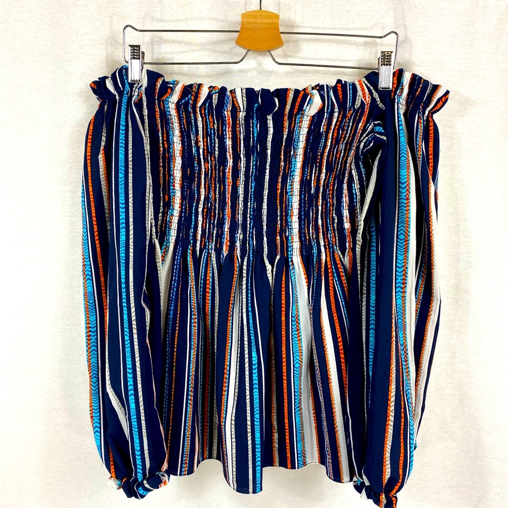 Carmin Elastic Off The Shoulder Shirt Sz. 2X
